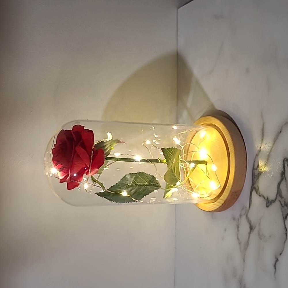 Beauty and the beast rose with lights